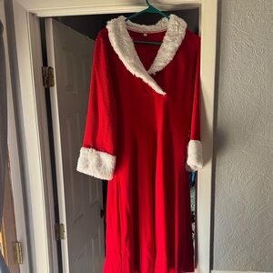 Red and White Holiday Dress . has a retro vibe ..